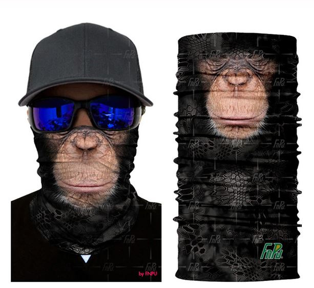 Motor bandana - colsjaal - buff sjaal - motor masker - ski masker - motor gezichtsmasker - ski gezichtsmasker aap | Sjaals | Welkom onze webshop van Pippa - en hippe artikelen