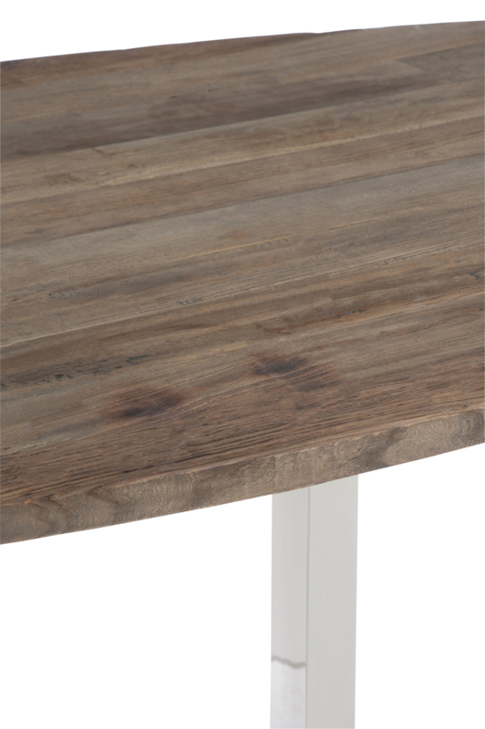 EETTAFEL OVAAL HOUT/INOX BRUIN Eettafels BBB Decorations