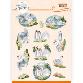 CD11802 3D vel A4 - Elegant Swans - Amy Design