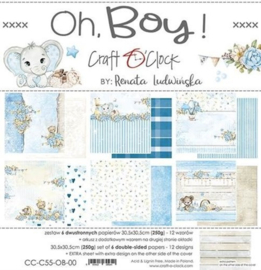 Craft O' Clock - Oh Boy - Paperpad 30.5 x 30.5 cm - PAKKETPOST!