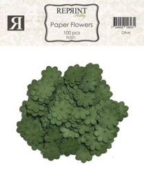 FL021 Reprint - Paper Flowers - Olive