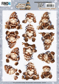 CD12378 3D Cutting Sheet - Berries Beauties - Gnomie Holidays - Brown
