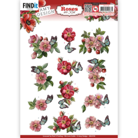 SB10745 3D push out vel A4 - Roses Are Red  - Amy Design