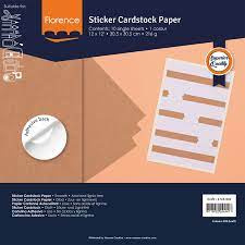 2725-002 Florence • Sticker Cardstock Papier Glad 30,5x30,5cm Kraft 10 vellen - PAKKETPOST!