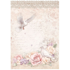 DFSA4834 Stamperia - Romance Forever - A4 Ricepaper - Doves