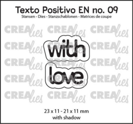 Crealies Texto Positivo with love - EN (H) POSEN09 23x11 - 21x11mm