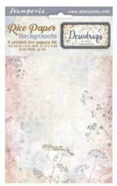 DFSAK6034 Create Happiness Dewdrops A6 Rice Paper Backgrounds (8pcs)