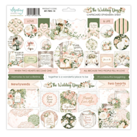 12 x 12 Chipboard Ephemera Sheet - The Wedding Day - PAKKETPOST!