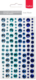 SCB2500304   Adhesive gems set 5 – 120 pcs (10x3mm, 10x5mm, 10x7mm)x 4 colors
