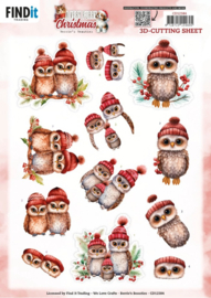 CD12384 3D Cutting Sheet - Berries Beauties - A Very Furry Christmas - Owl