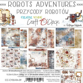 Craft O' Clock - Robot Adventures - Paper Collection Set - 15.2 x 15.2 cm