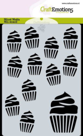 185070/0134 CraftEmotions Mask stencil cupcakes A6 Carla Creaties