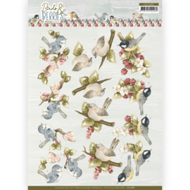 CD11881 3D Knipvel A4 - Birds and Berries - Precious Marieke