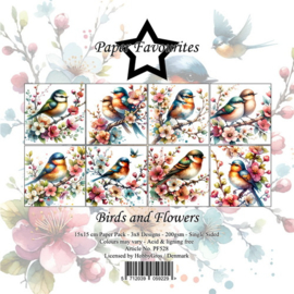 PF528 Paper Favourites 15x15 cm Birds and Flowers