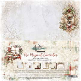 AA-MOD-07   Paper Collection Set 30,5x30,5 cm The Magic of December, 250 gsm (6 double-sided sheets, 12 designs, bonus design 30x15 cm on the cover) - PAKKETPOST!!