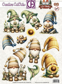 CCO-014 Cozy Gnomes uitdrukvel nr3 tuinier gnomes met met planten en scheppen