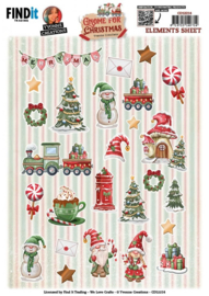 CD12214 Cutting Sheets - Yvonne Creations - Gnome for Christmas - Small Elements