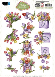 SB10994 3D Push out Sheet - Amy Design - Tulip Dreams - Colorful Tulips