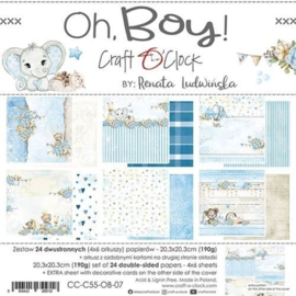 Craft O' Clock - Oh, Boy! - Paperpad 20.3 x 20.3 cm