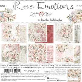 CC-C73-RE-10 Craft O Clock Set of Papers 15x15 cm Rose Emotions