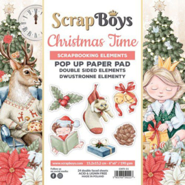 Scrapboys POP UP Paper Pad double sided elements - Christmas Time CHTI-11 190gr 15,2x15,2cm