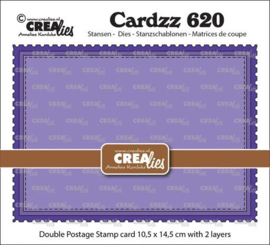 CLCZ620 Crealies - Cardzz - Dubbele Kaart Postzegel - No.620