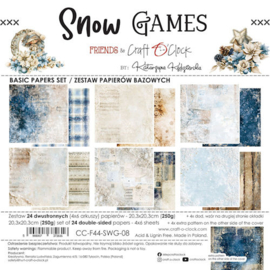 CC-F44-SWG-08 Craft O Clock Basic Paper Pack 20x20 cm Snow Games