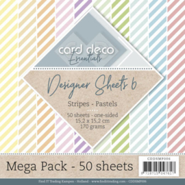 CDDSMP006 Paperpad 50 stuks - Stripes - Card Deco