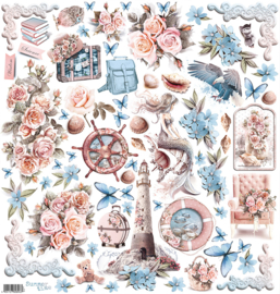 PSM0401 Cutting Sheet - My CrafTime / Margaret Paper Design - Summer Time - Rose Blue - PAKKETPOST!