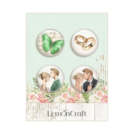 Greenery Buttons/Badge (4pcs)