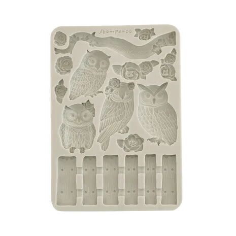 KACMA585 Stamperia - The Owl's House - A5 Siliconen Mould Uilen en Tak