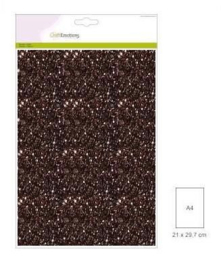 0150 CraftEmotions glitterpapier 5 vel bruin +/- 29x21cm 120gr