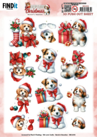 SB11054 3D Pushout Sheet - Berries Beauties - A Very Furry Christmas - Puppy