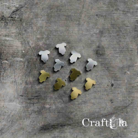 CU-AKRYL-0126-MIX   Mirrored plexiglass Mini Hearts (10 pcs, 5 silver, 5 gold, 1,5x1,5cm)