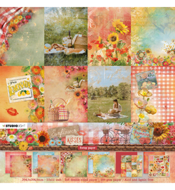 SL-SK-PS27 - Paper Set Backgrounds & elements Sunflower Kisses nr.27