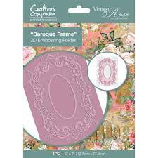 Vintage Rose 2D Embossing Folder Baroque Frame (NGA-VR-EF5-BFR)