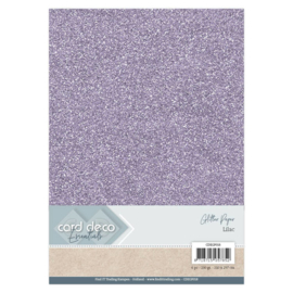 CDEGP018 Glitterkarton A4 250gr - Lila  - 6 stuks - Card Deco