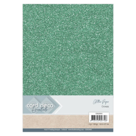 CDEGP003 Glitterkarton A4 250gr - Ocean  - 6 stuks - Card Deco