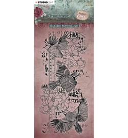 JMA-IP-STAMP280 - Slimline bird collage Inner Peace nr.280