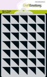 1850070/4432 CraftEmotions MM Mix stencil design driehoek 90 graden A6