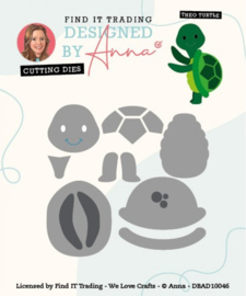 DBAD10046 Designed By Anna - Mix And Match Cutting Dies - Theo Turtle