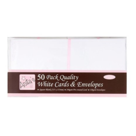 Square Cards & Envelopes White (50pk) (ANT 1512020)