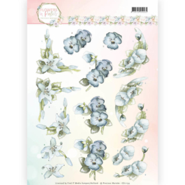 CD11139  3D knipvel A4  - Flowers in Pastel - Marieke Design