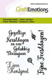 130501/5045 CraftEmotions clearstamps 6x7cm - Kersttekst NL