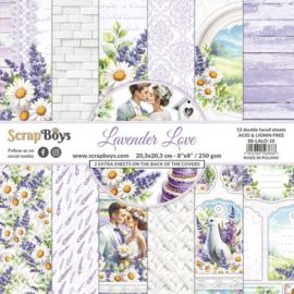 ScrapBoys Paper Pad 20x20 cm Lavender Love