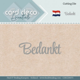 CDECD0073 Snij- en embosmal - Bedankt - Card Deco