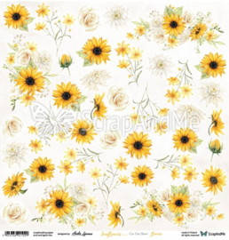 Scrap And Me - Sunflowers - Knipvel Sunflowers 30,5 x 30,5 cm - Pakketpost!