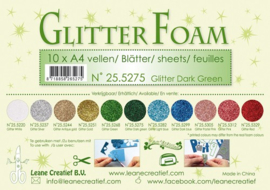 25.5275 Glitter foam sheets A4 Glitter Dark Green - per vel