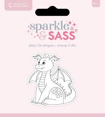 Sparkle and Sass Stamp & Die Daisy the Dragon (CC-STD-DADR)