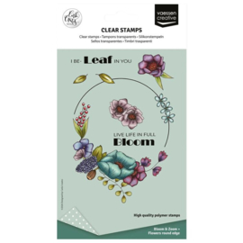 CAR0308 Vaessen Creative - Carla Creaties - Bloom & Zoom - Clear Stamps - Flowers Round Edge
